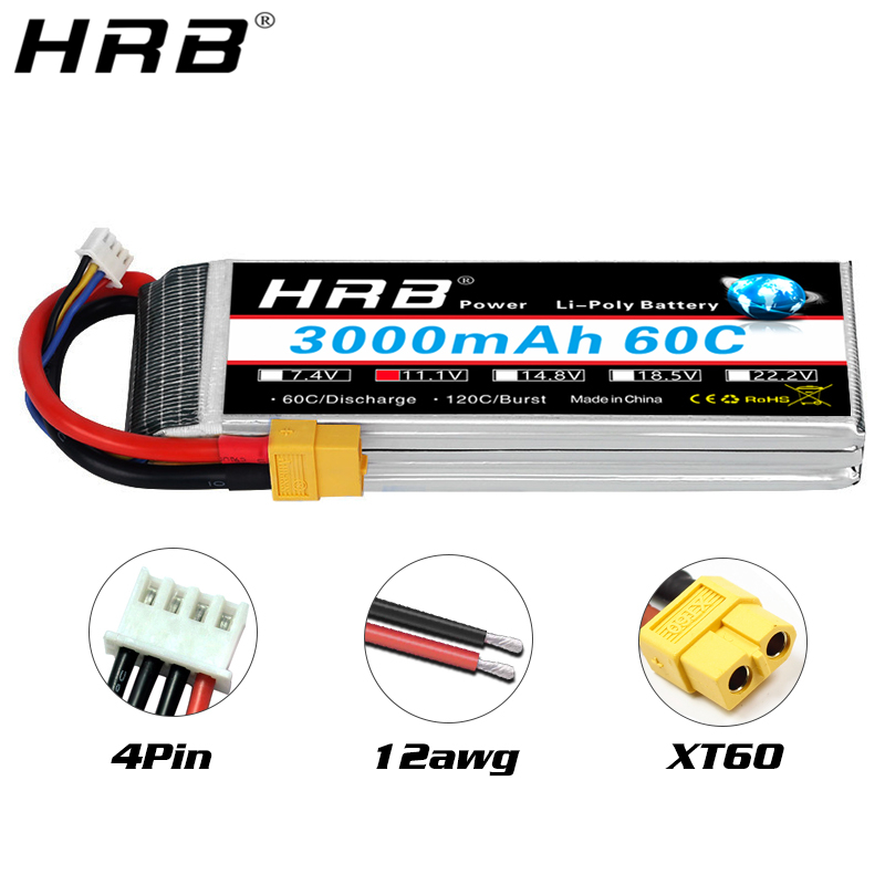 4S Lipo Battery 14.8V 6000Mah - HRB يبو بطارية 2S 3S 4S