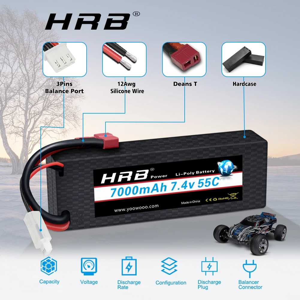 HRB يبو بطارية 2S 3S 4S 6S 11. - مراجعة 6S Lipo Battery 22.2V 5000Mah وسعره