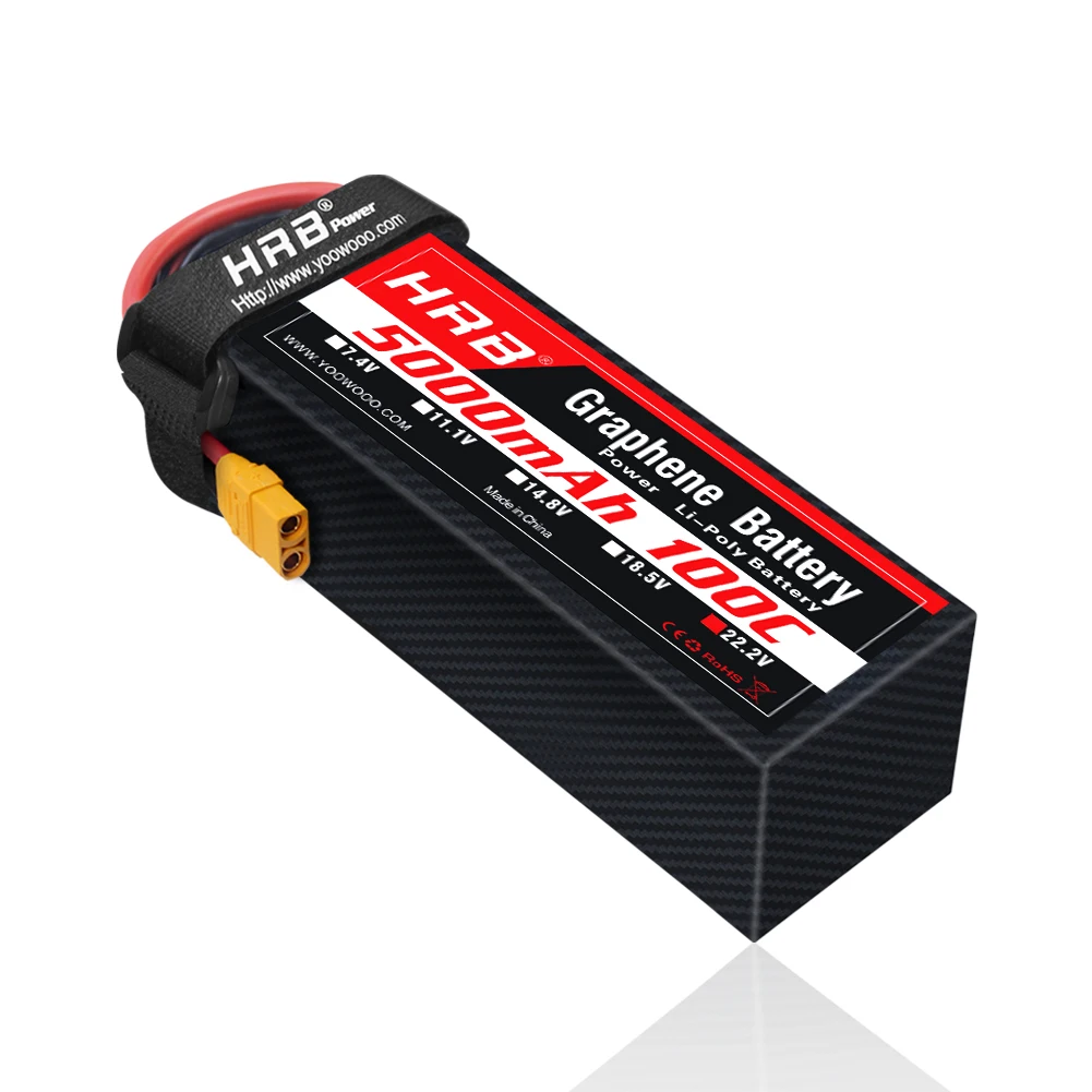 1 قطعة HRB 22.2 فولت بطارية ال - مراجعة 6S Lipo Battery 22.2V 5000Mah وسعره
